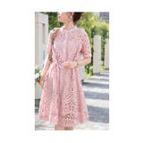 ピンク | 上品に着飾る大人の総レースフレアワンピース レディース ファッション | Sawa a la mode