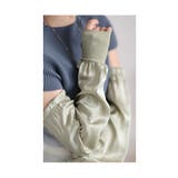 グリーン | さらりと滑らかシルク100%ロング丈アームカバー レディース ファッション | Sawa a la mode