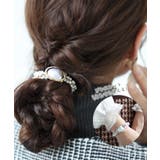 ホワイト | リッチな存在感溢れる艶めくパールの上品ヘアゴム レディース ファッション | Sawa a la mode