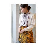 ベージュ | 大きめボウタイリボンのとろみシャツブラウス レディース ファッション | Sawa a la mode