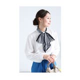 ホワイト | 大きめボウタイリボンのとろみシャツブラウス レディース ファッション | Sawa a la mode