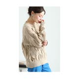 モカ | ぽこぽこ可愛いお花咲くニットトップス レディース ファッション | Sawa a la mode