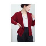 レッド | 窮屈感ゼロな伸縮性抜群プリーツジャケット レディース ファッション | Sawa a la mode