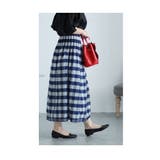 ネイビー | リバーシブルで着れる2wayチェック柄スカート レディース ファッション | Sawa a la mode