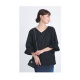 ブラック | ふっくらつぼみ袖のドルマンシャツブラウス レディース ファッション | Sawa a la mode