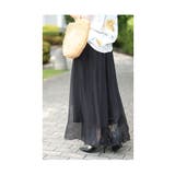 ブラック | ワンピの下に重ねても可愛いシフォンワイドパンツ レディース ファッション | Sawa a la mode