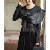 ブラック | 艶やかベールを纏った切替フレアワンピース レディース ファッション | Sawa a la mode