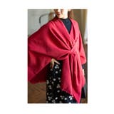 レッド | どんなスタイルにも馴染む大判ストールポンチョ レディース ファッション | Sawa a la mode