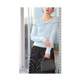 ブラック | デコルテ美人見えなリボンカラーニットトップス レディース ファッション | Sawa a la mode