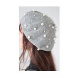 グレー | リッチに艶めく上品なパール付きベレー帽 レディース ファッション | Sawa a la mode