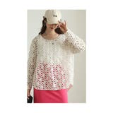 ホワイト | 抜け感と女性らしさを感じる3Dフラワーレースプルオーバートップス レディース | Sawa a la mode