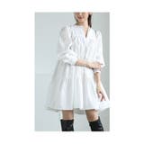 ホワイト | 心ときめくティアードシルエットのふんわり袖ワンピース レディース ファッション | Sawa a la mode
