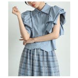 ブルー | オシャレ上級者になれるふんわりボリュームスリーブブラウス レディース ファッション | Sawa a la mode