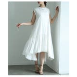ホワイト | ふわりと躍るバブルヘムフィッシュテールワンピース レディース ファッション | Sawa a la mode