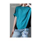 グリーン | 日本製魔法の着痩せ配色ドルマンニット レディースファッション トップス | Sawa a la mode