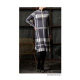 グレー | タータンチェックニットワンピース レディースファッション チュニック | Sawa a la mode