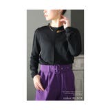 ブラック | フェイクで遊ぶこなれ感ライトニットトップス レディース ファッション | Sawa a la mode