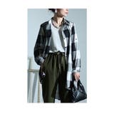 ブラック | カジュアルスタイルの王道チェック柄シャツチュニック レディース ファッション | Sawa a la mode