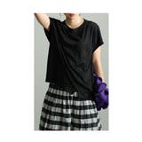 ブラック | 拘り感じる可憐な刺繍が華やぐ胸ポケットレースカットソー レディース ファッション | Sawa a la mode