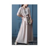 ベージュ | 大人のドレスアップスタイルりぼんベルト付きワンピース レディース ファッション | Sawa a la mode