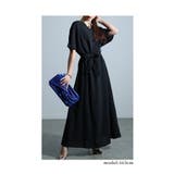 ブラック | 大人のドレスアップスタイルりぼんベルト付きワンピース レディース ファッション | Sawa a la mode