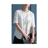 ホワイト | 魅せる可憐モチーフ立体チューリップカットソー レディース ファッション | Sawa a la mode