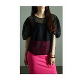 ブラック | 世代を問わない肌見せボリューム袖アンサンブル レディース ファッション | Sawa a la mode