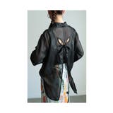ブラック | 後ろ姿を美しく魅せる花柄カットシアーブラウス レディース ファッション | Sawa a la mode
