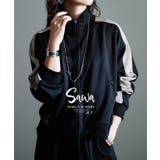 ブラック | 今っぽスポーティー配色ラインZIPブルゾン レディース ファッション | Sawa a la mode