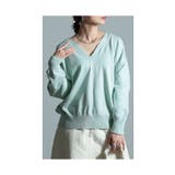 ミント | 後ろ姿も抜かりの無いVネックハイゲージニット レディース ファッション | Sawa a la mode