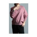 ピンク | 後ろ姿も抜かりの無いVネックハイゲージニット レディース ファッション | Sawa a la mode