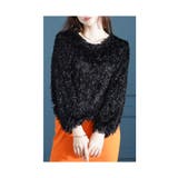 ブラック | 思わず触れたくなるシャギーフェザートップス レディース ファッション | Sawa a la mode