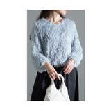 ホワイト | 思わず触れたくなるシャギーフェザートップス レディース ファッション | Sawa a la mode