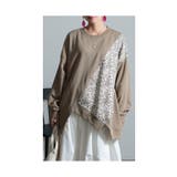 モカ | 辛口なトレンドをMIXレオパード切替トップス レディース ファッション | Sawa a la mode