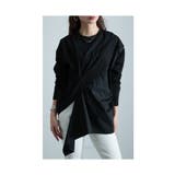 ブラック | レディな抜け感纏うドッキングカットソー レディース ファッション | Sawa a la mode