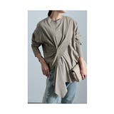 カーキ | レディな抜け感纏うドッキングカットソー レディース ファッション | Sawa a la mode