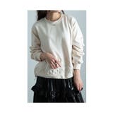ベージュ | リズミカルに流れるコード刺繍プルオーバー レディース ファッション | Sawa a la mode