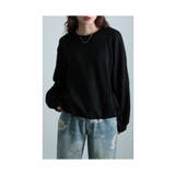 ブラック | リズミカルに流れるコード刺繍プルオーバー レディース ファッション | Sawa a la mode