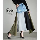 マルチ | 抜け感モード全異素材フレアスカート レディース ファッション | Sawa a la mode
