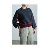 グレー | 着痩せる配色もっちりニットプルオーバー レディース ファッション | Sawa a la mode