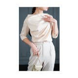ベージュ | 着るだけ高見えドレープサテンカットソー レディース ファッション | Sawa a la mode