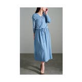 ブルー | すっきり綺麗見えライトニットワンピース レディース ファッション | Sawa a la mode