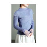 ブルー | フェミニンを醸し出すチュールレースニットカットソー レディース ファッション | Sawa a la mode