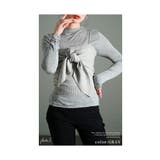 グレー | 胸元華やかカットソー×ニットビスチェアンサンブル レディース ファッション | Sawa a la mode