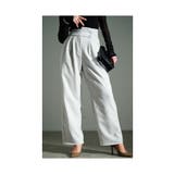 グレー | ハンサムレディなハイウエストワイドパンツ レディース ファッション | Sawa a la mode