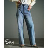 ブルー | 大人の垢抜けヴィンテージダメージデニムパンツ レディース ファッション | Sawa a la mode