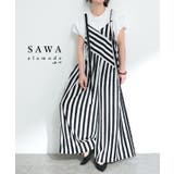 ストライプ | レトロに大人の垢抜けストライプ柄サロペットパンツ レディース ファッション | Sawa a la mode
