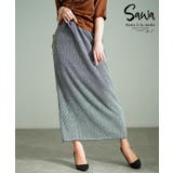 チャコール | リッチな煌めき纏うラメニットスカート レディース ファッション | Sawa a la mode