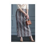 ブラウン | スタイリッシュさ宿るストライプ柄プリーツスカート レディース ファッション | Sawa a la mode