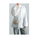 オフホワイト | 個性で彩るチュールを重ねたオーバーシャツ レディース ファッション | Sawa a la mode